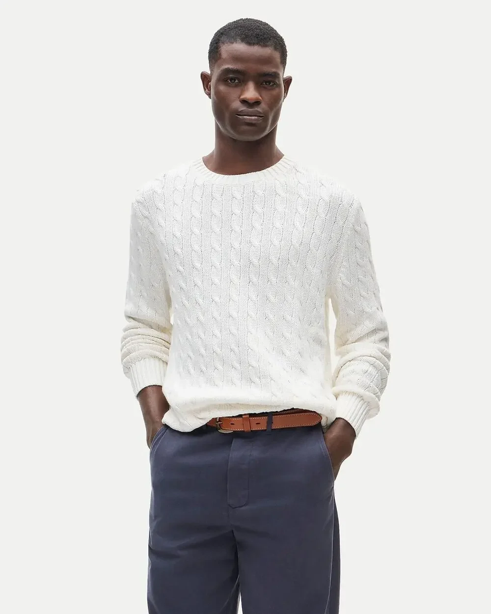 J.Crew Mens Heritage cotton cable-knit sweater S